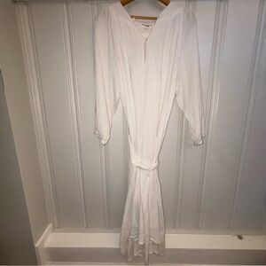India Collection Women’s XS White Cotton Muslin Gauzy Dress island Vacay minimal